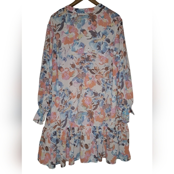 JUST FAB NWT 2XL Boho floral long sleeve dress - Picture 5 of 6